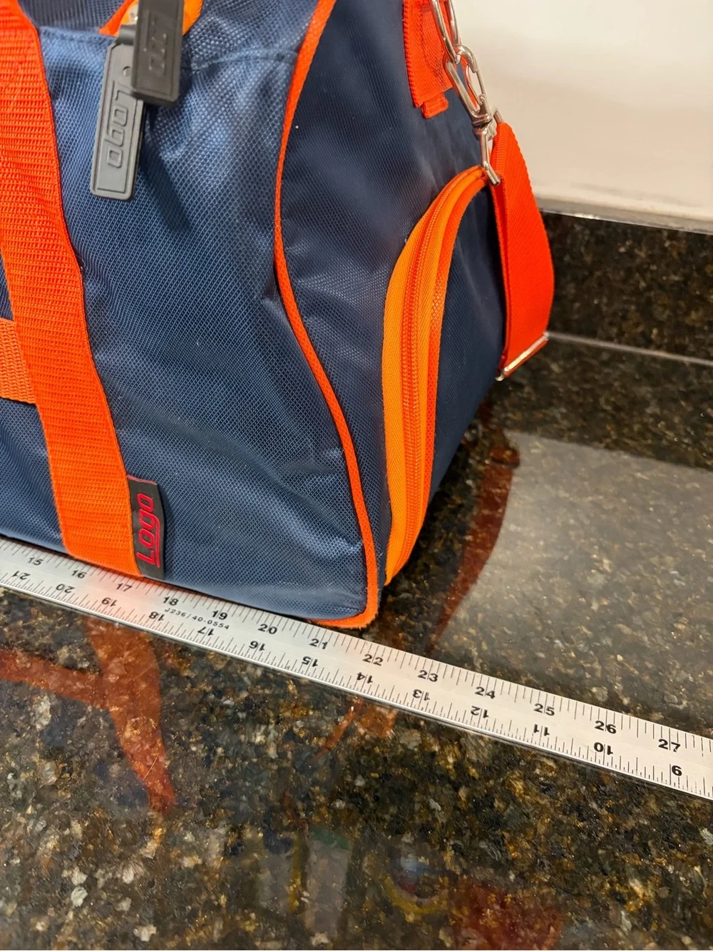 AUBURN UNIVERSITY LOGO Brand Navy and Orange Duffle Bag 22”x12”x10”